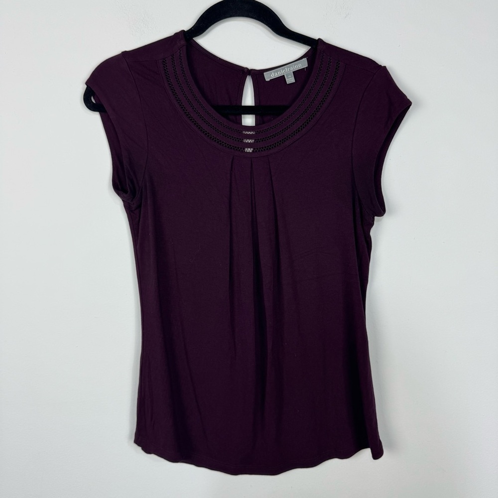 Daniel Rainn Plum Burgundy Cap Sleeve Blouse Dressy Office Stitch Fix